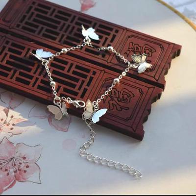 Product Title  Silver Butterfly Charm Bracelet for Women – Elegant Alloy Adjustable Bracelet for Girls & Women