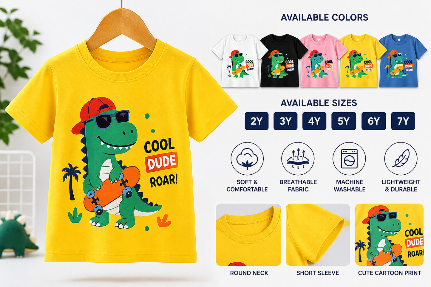 Kids Cartoon Short Sleeve T-Shirt