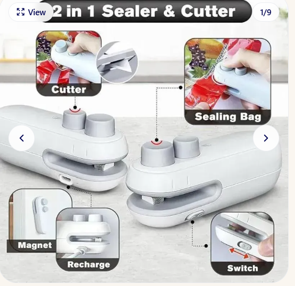 Rechargeable 2-in-1 Food Sealer & Cutter