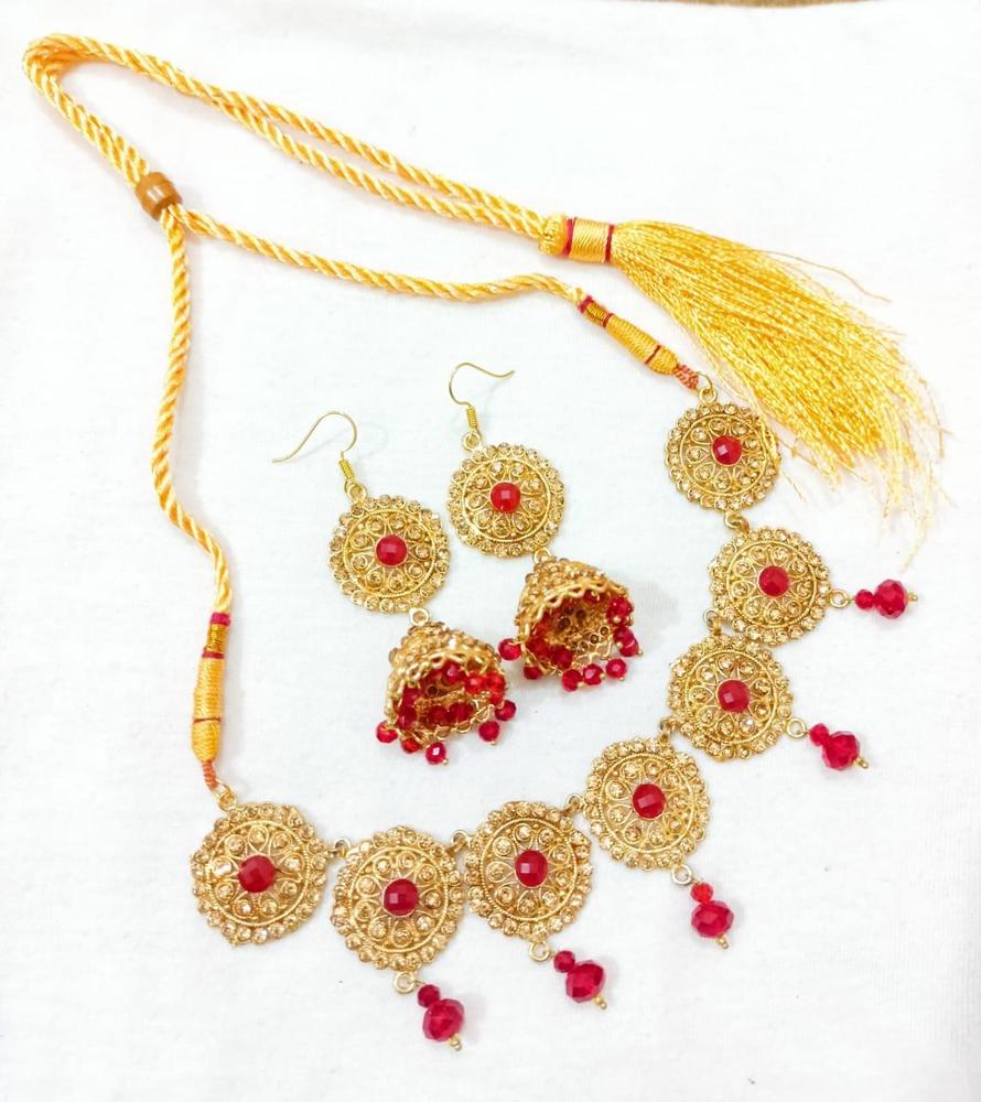 Gold Plated Bridal Choker Set with Earrings – Wedding Jewelry Set for Women Pakistan - Smart Hud