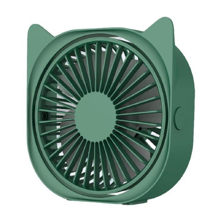 Mini Cat Ear USB Rechargeable Desk Fan – 360° Portable Cooling Fan Blue Pakistan - Smart Hud