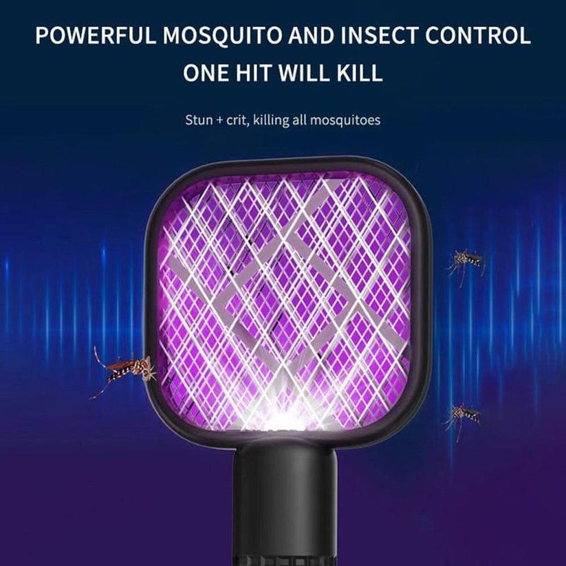 USB Rechargeable Mosquito Racket with LED Light – Electric Bug Zapper Safe Home Use Pakistan - Smart Hud